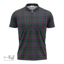 ScotsTee Shop Scottish MacLachlan Hunting Clan Tartan Zipper Polo Shirt