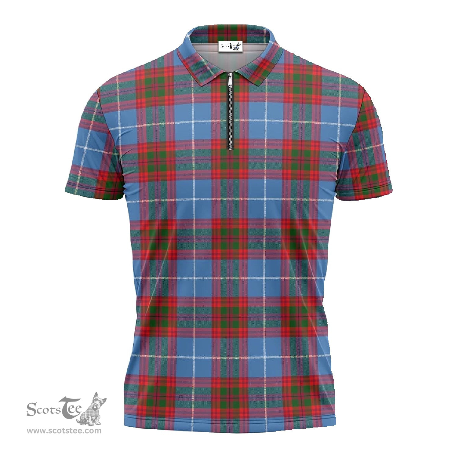 ScotsTee Shop Scottish Pennycook Clan Tartan Zipper Polo Shirt