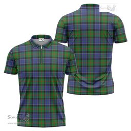 ScotsTee Shop Scottish Paterson Clan Tartan Zipper Polo Shirt
