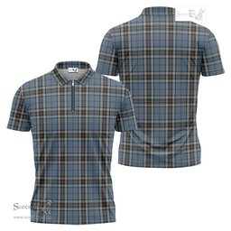 ScotsTee Shop Scottish MacTavish Dress Clan Tartan Zipper Polo Shirt