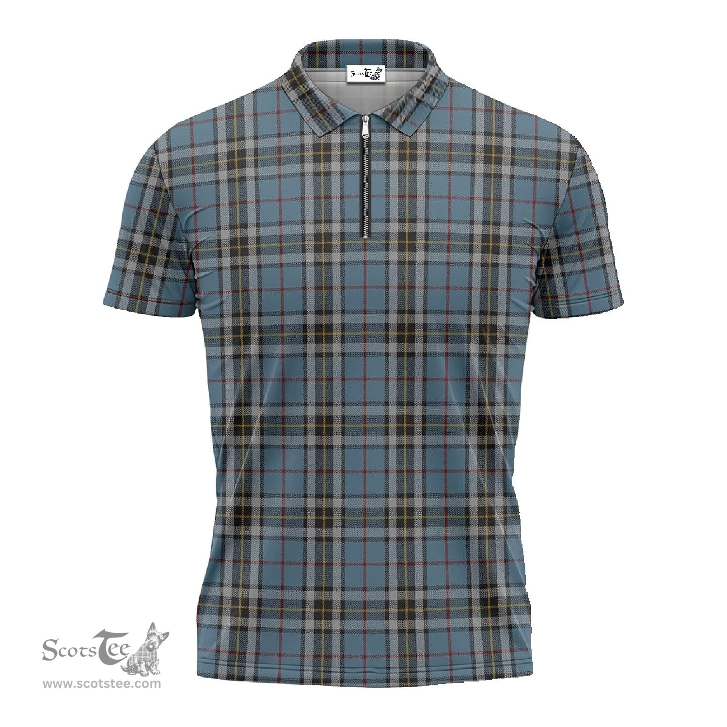 ScotsTee Shop Scottish MacTavish Dress Clan Tartan Zipper Polo Shirt
