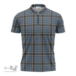 ScotsTee Shop Scottish MacTavish Dress Clan Tartan Zipper Polo Shirt