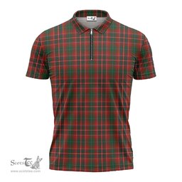 ScotsTee Shop Scottish MacInnes Hastie Clan Tartan Zipper Polo Shirt
