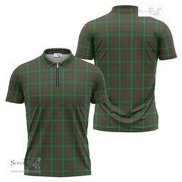 ScotsTee Shop Scottish MacKintosh Hunting Clan Tartan Zipper Polo Shirt