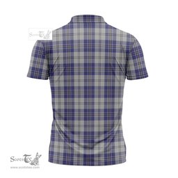 ScotsTee Shop Scottish MacPherson Dress Blue Clan Tartan Zipper Polo Shirt