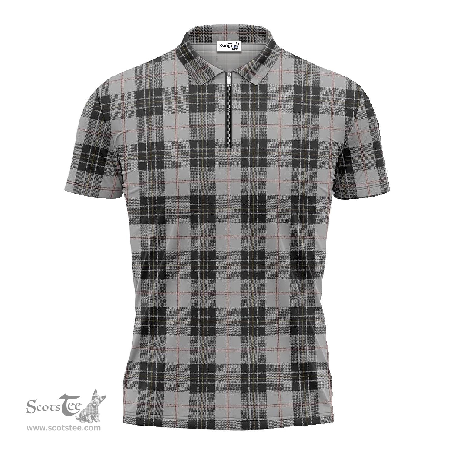 ScotsTee Shop Scottish MacPherson Dress Clan Tartan Zipper Polo Shirt