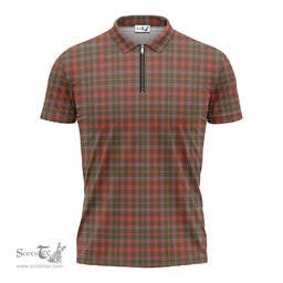 ScotsTee Shop Scottish MacIntosh Hunting Weathered Clan Tartan Zipper Polo Shirt