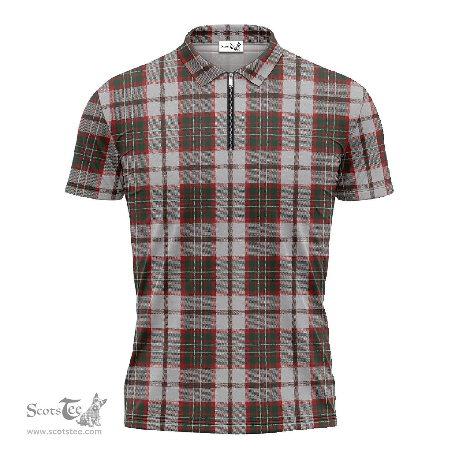ScotsTee Shop Scottish Scott Dress Clan Tartan Zipper Polo Shirt