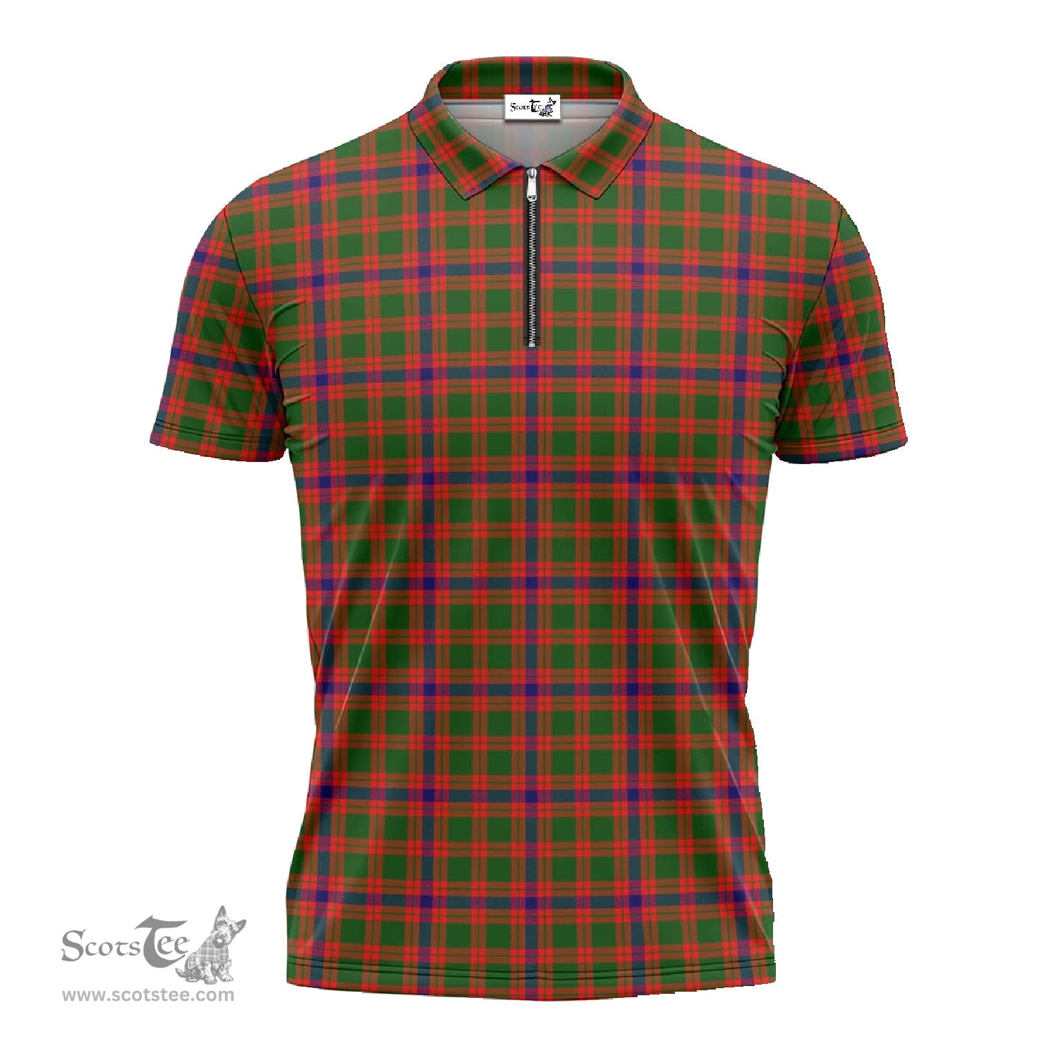 ScotsTee Shop Scottish Skene Modern Clan Tartan Zipper Polo Shirt