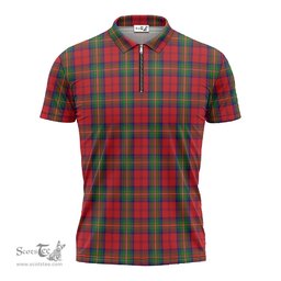 ScotsTee Shop Scottish Waddell (Fife), Greg Clan Tartan Zipper Polo Shirt