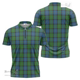 ScotsTee Shop Scottish Stirling Clan Tartan Zipper Polo Shirt