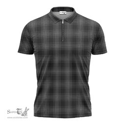 ScotsTee Shop Scottish Stewart Mourning Clan Tartan Zipper Polo Shirt