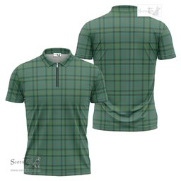 ScotsTee Shop Scottish Ross Hunting Ancient Clan Tartan Zipper Polo Shirt