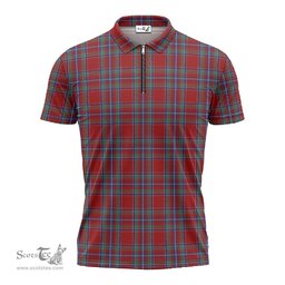 ScotsTee Shop Scottish Spens Clan Tartan Zipper Polo Shirt