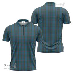 ScotsTee Shop Scottish Watkins of Wales Clan Tartan Zipper Polo Shirt