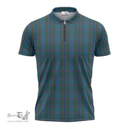 ScotsTee Shop Scottish Watkins of Wales Clan Tartan Zipper Polo Shirt