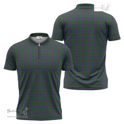 ScotsTee Shop Scottish Wood Clan Tartan Zipper Polo Shirt