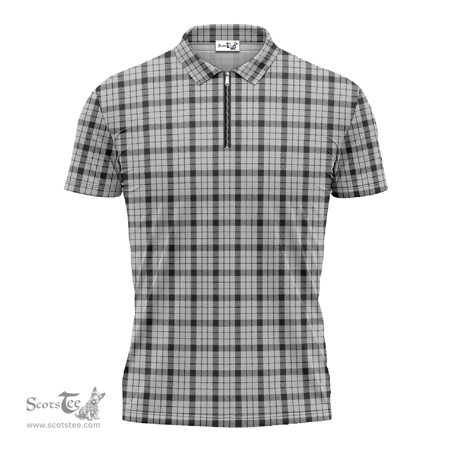 ScotsTee Shop Scottish Wallace Dress Clan Tartan Zipper Polo Shirt
