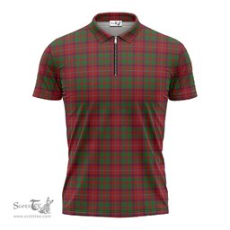 ScotsTee Shop Scottish Shaw of Tordarroch Red Dress Clan Tartan Zipper Polo Shirt
