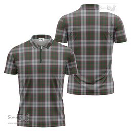 ScotsTee Shop Scottish Stewart of Appin Dress Clan Tartan Zipper Polo Shirt
