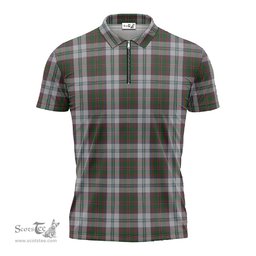 ScotsTee Shop Scottish Stewart of Appin Dress Clan Tartan Zipper Polo Shirt