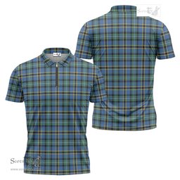 ScotsTee Shop Scottish Weir Ancient Clan Tartan Zipper Polo Shirt
