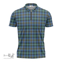 ScotsTee Shop Scottish Weir Ancient Clan Tartan Zipper Polo Shirt