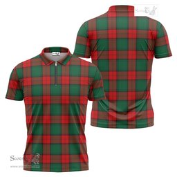 ScotsTee Shop Scottish Stewart Atholl Modern Clan Tartan Zipper Polo Shirt