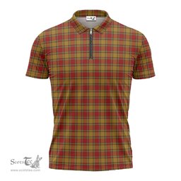 ScotsTee Shop Scottish Scrymgeour Clan Tartan Zipper Polo Shirt