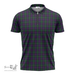 ScotsTee Shop Scottish Urquhart Clan Tartan Zipper Polo Shirt