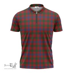 ScotsTee Shop Scottish Ross Clan Tartan Zipper Polo Shirt