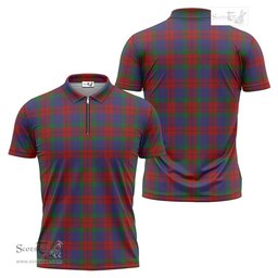 ScotsTee Shop Scottish Skene of Cromar Clan Tartan Zipper Polo Shirt