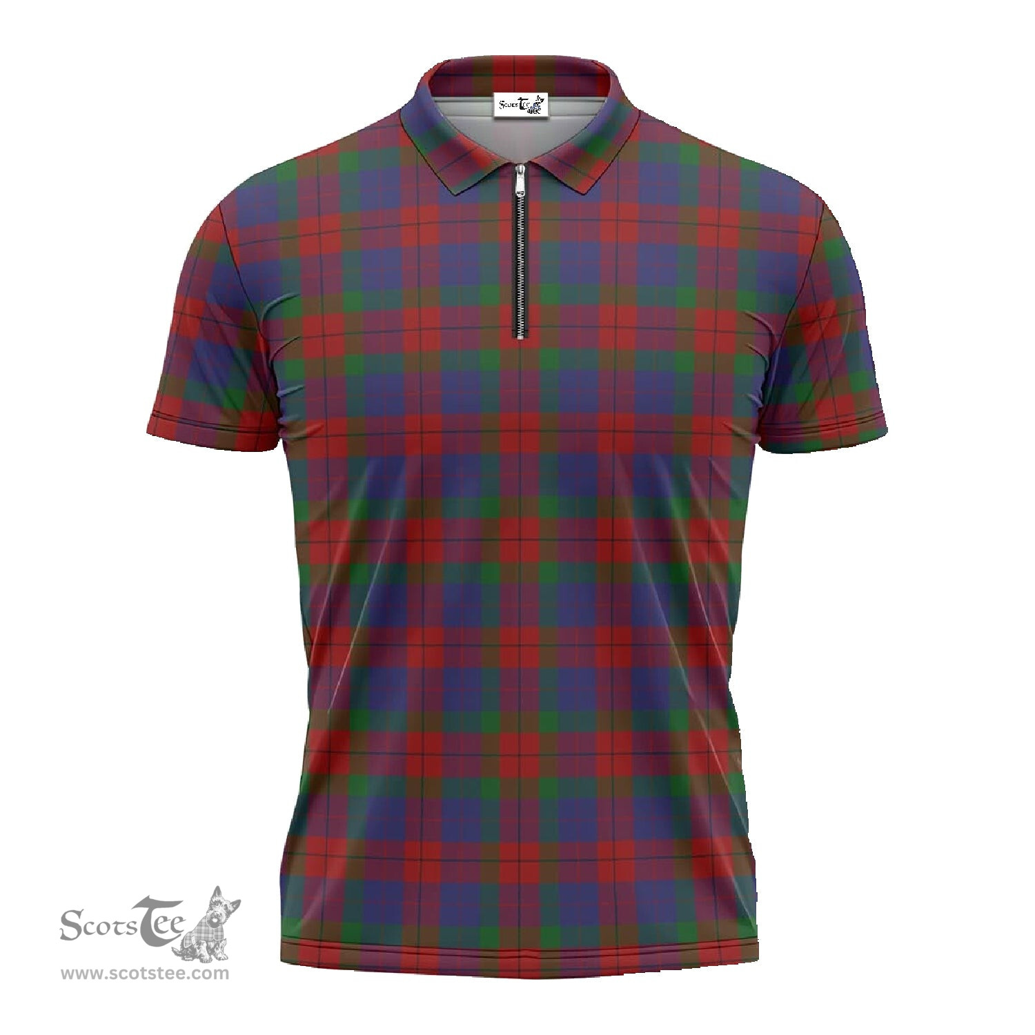 ScotsTee Shop Scottish Skene of Cromar Clan Tartan Zipper Polo Shirt