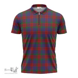 ScotsTee Shop Scottish Skene of Cromar Clan Tartan Zipper Polo Shirt