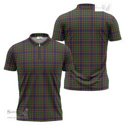 ScotsTee Shop Scottish Vosko Clan Tartan Zipper Polo Shirt