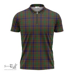 ScotsTee Shop Scottish Vosko Clan Tartan Zipper Polo Shirt