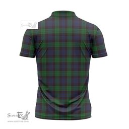 ScotsTee Shop Scottish Stewart Old Clan Tartan Zipper Polo Shirt