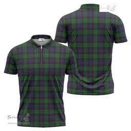 ScotsTee Shop Scottish Stewart Old Clan Tartan Zipper Polo Shirt