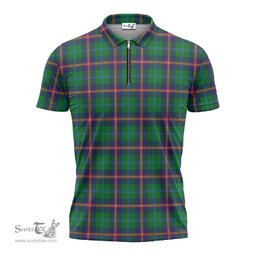 ScotsTee Shop Scottish Young Modern Clan Tartan Zipper Polo Shirt