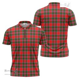 ScotsTee Shop Scottish Spens Modern Clan Tartan Zipper Polo Shirt