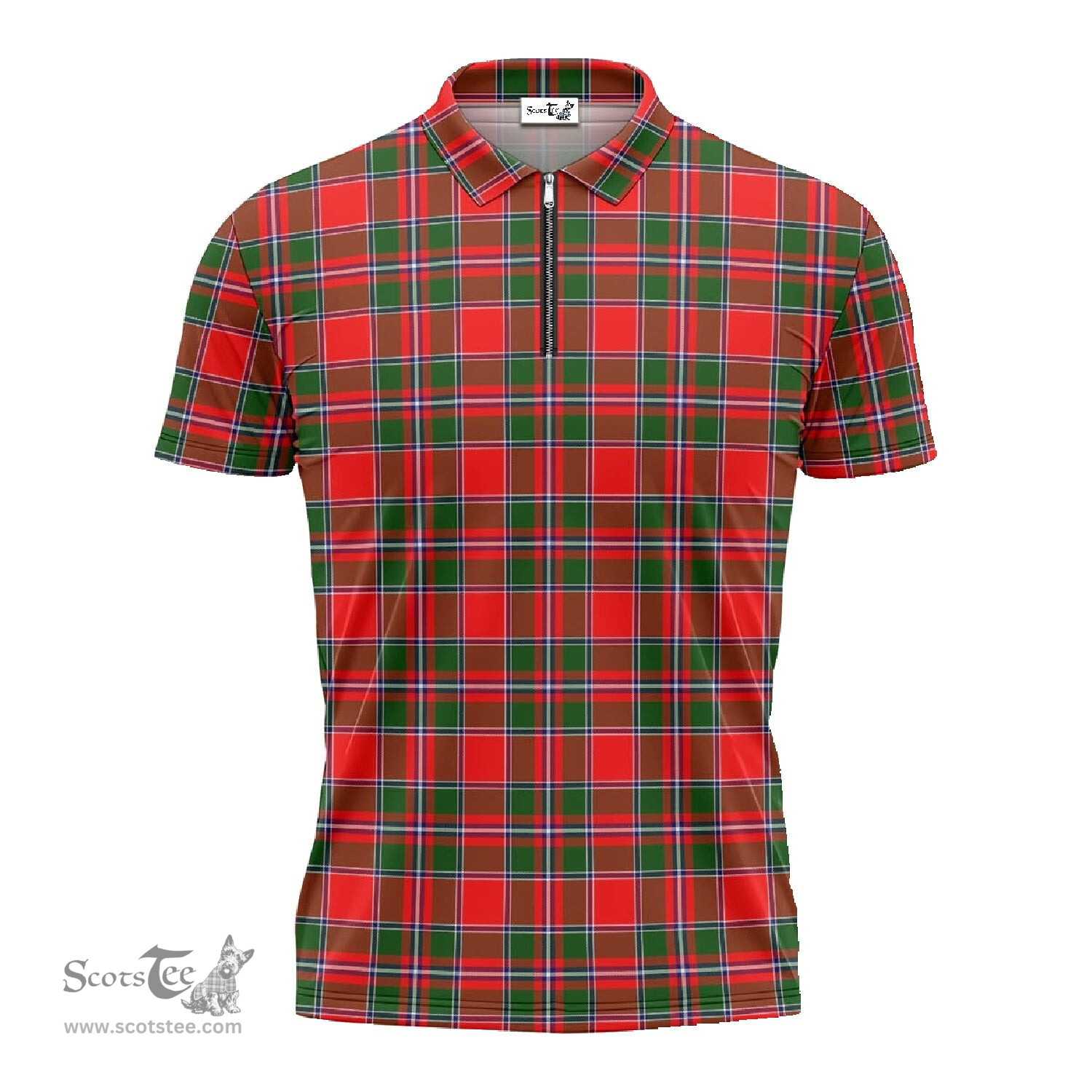 ScotsTee Shop Scottish Spens Modern Clan Tartan Zipper Polo Shirt