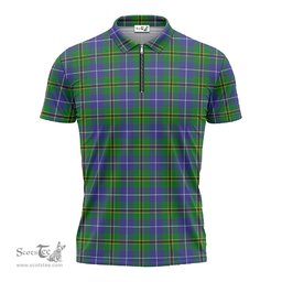 ScotsTee Shop Scottish Turnbull Hunting Clan Tartan Zipper Polo Shirt