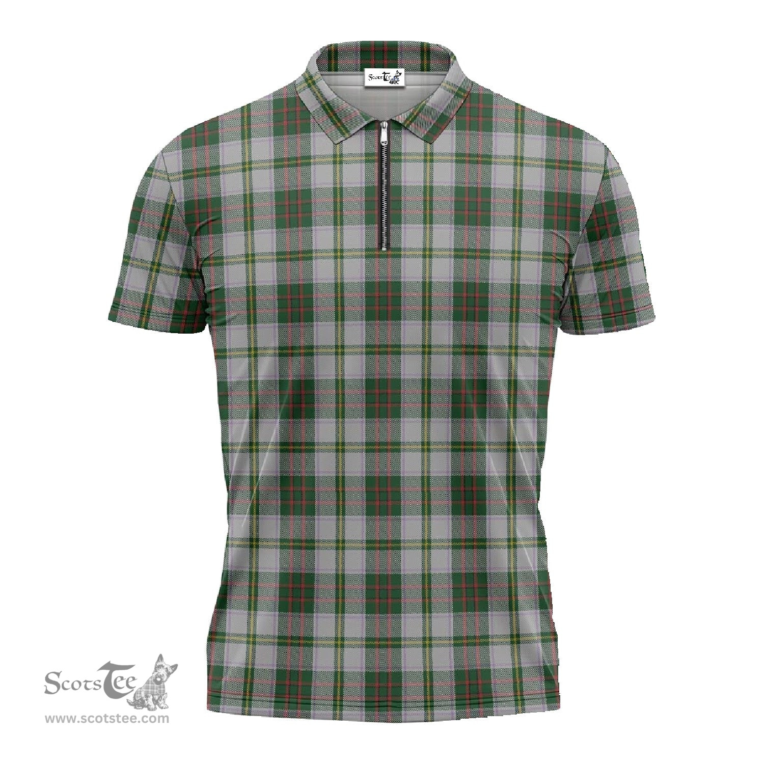 ScotsTee Shop Scottish Taylor Dress Clan Tartan Zipper Polo Shirt