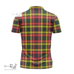 ScotsTee Shop Scottish Buchanan Modern Clan Tartan Zipper Polo Shirt