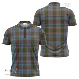 ScotsTee Shop Scottish Anderson Clan Tartan Zipper Polo Shirt