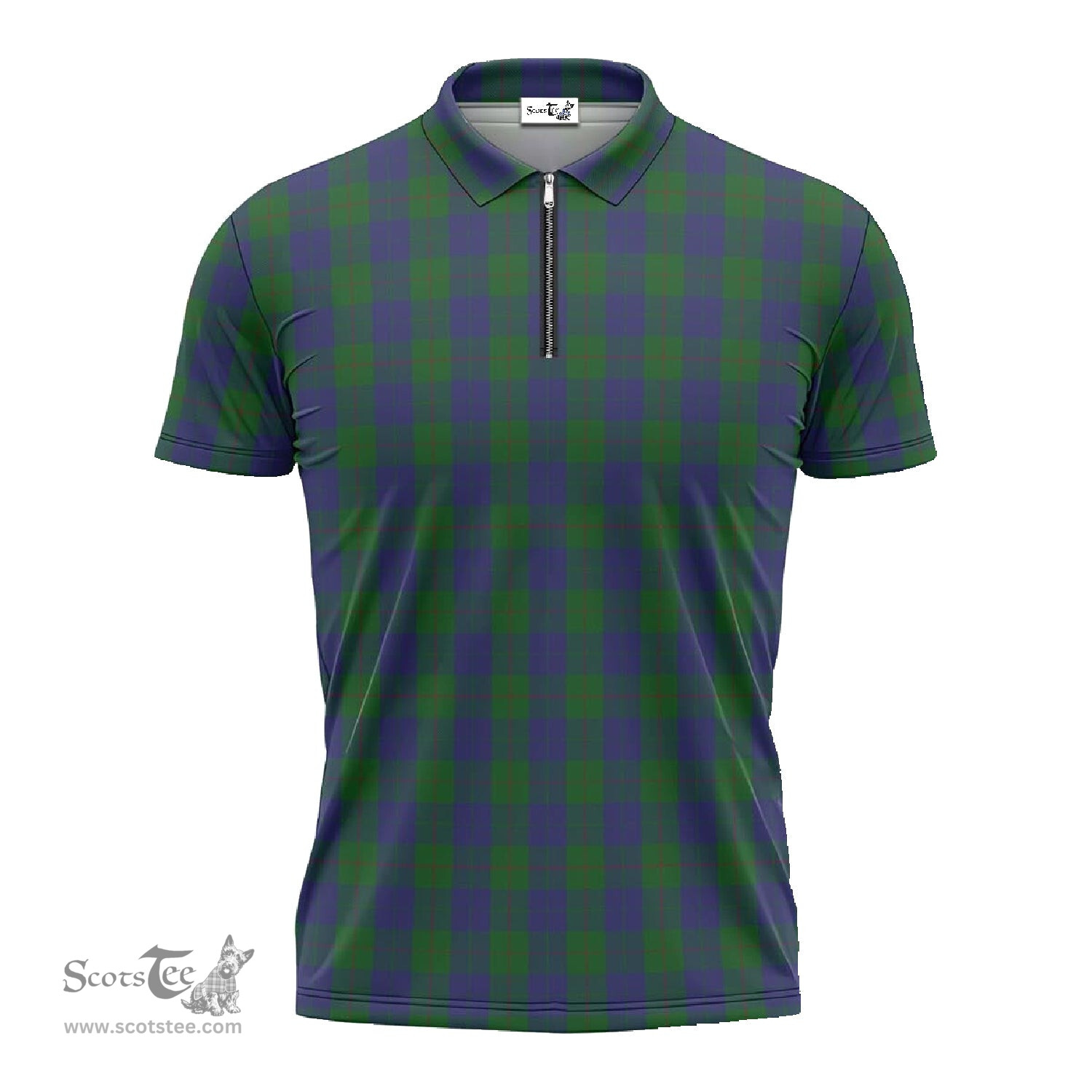 ScotsTee Shop Scottish Barclay Clan Tartan Zipper Polo Shirt