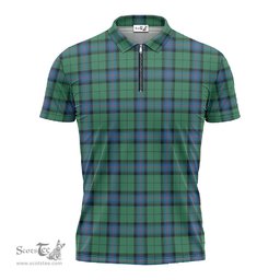 ScotsTee Shop Scottish Armstrong Ancient Clan Tartan Zipper Polo Shirt