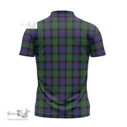 ScotsTee Shop Scottish Blair Clan Tartan Zipper Polo Shirt