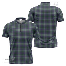 ScotsTee Shop Scottish Allardice Clan Tartan Zipper Polo Shirt