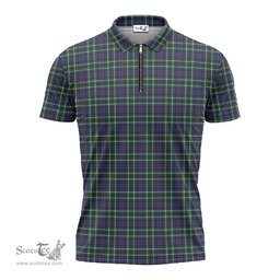ScotsTee Shop Scottish Allardice Clan Tartan Zipper Polo Shirt
